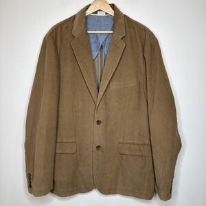 J. Crew Blazer Vintage Corduroy Mens Large Khaki Casual Sport Coat Academia NEW